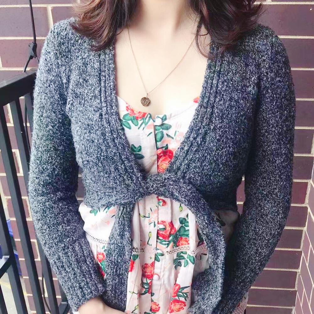 Boho cozy Beach Tie Front Cardigan
